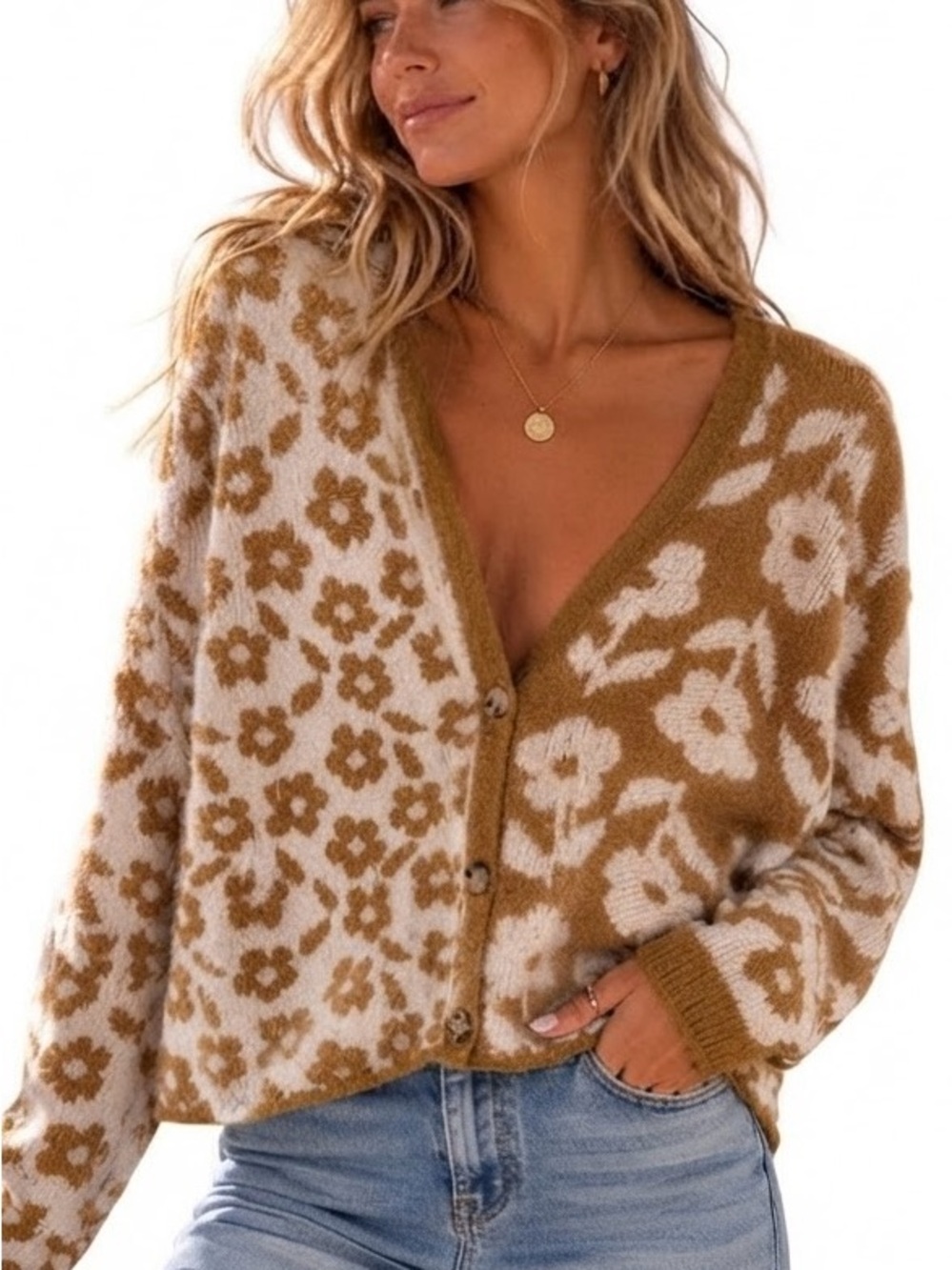 Cozy and trendy Women's Floral Cardigan